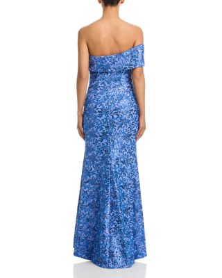 One Shoulder Long Dress with Side Tucks