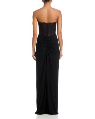 Lace Jersey Floor Sweeping Gown