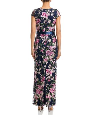 Cascading Floral Column Gown