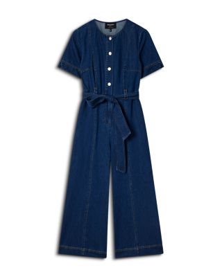 Petite Denim Button Front Jumpsuit