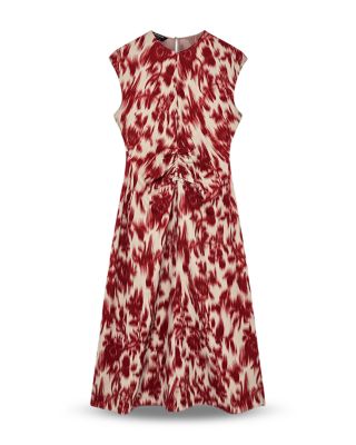 Petites Blurred Floral Crepe Dress
