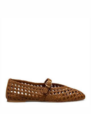 Women's Prim Woven Leather Ballet Flats
