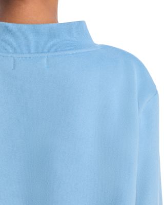 Sky White Varsity Mock Neck Sweatshirt