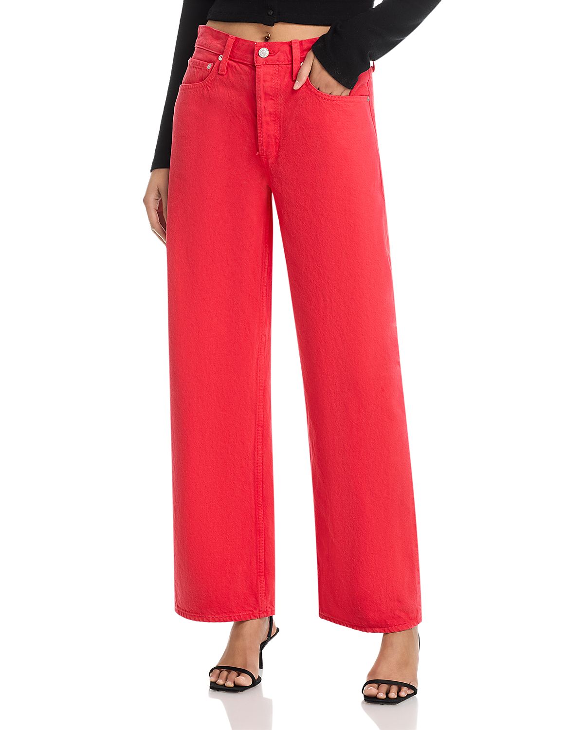 Agold Arc Mid Rise Loose Wide Jeans
