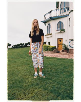 Short Sleeve Bias Satin Skirt T-Shirt Dress - Exclusive