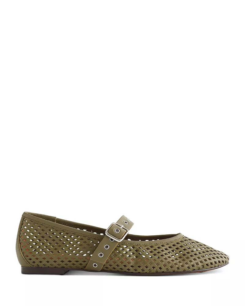Madewell Women's Remy Diamond Perforated Leather Mary Jane Flats