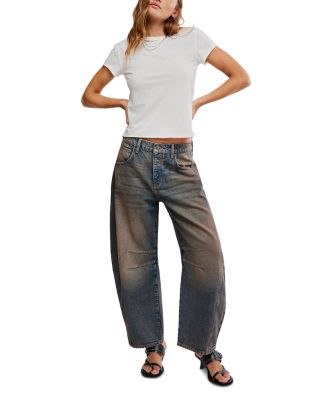 We The Free Good Luck Mid Rise Barrel Jeans in Lost