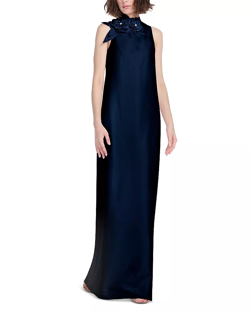 Emily Shalant Taffeta Sleeveless Gown