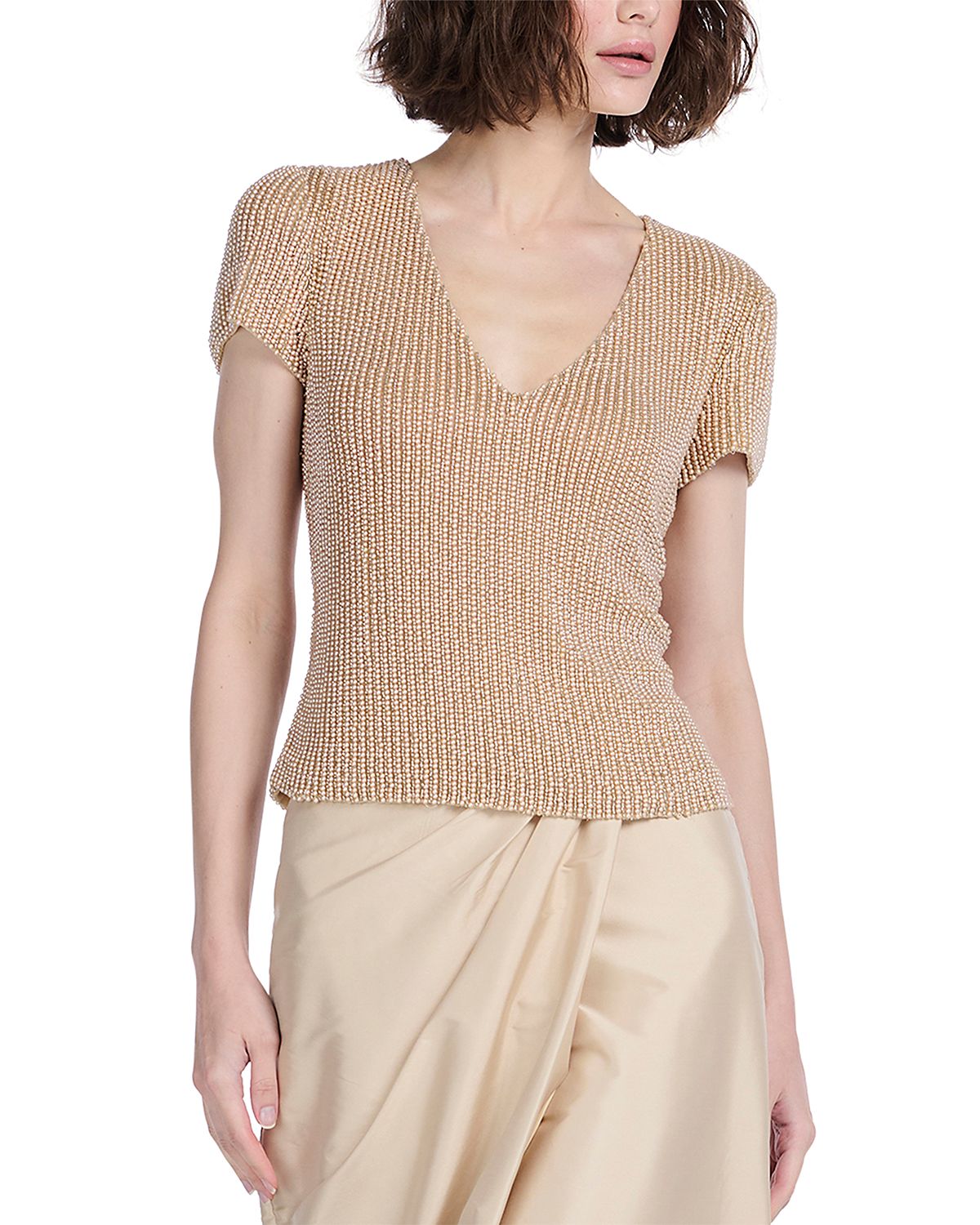 Emily Shalant Pearl V Neck Top