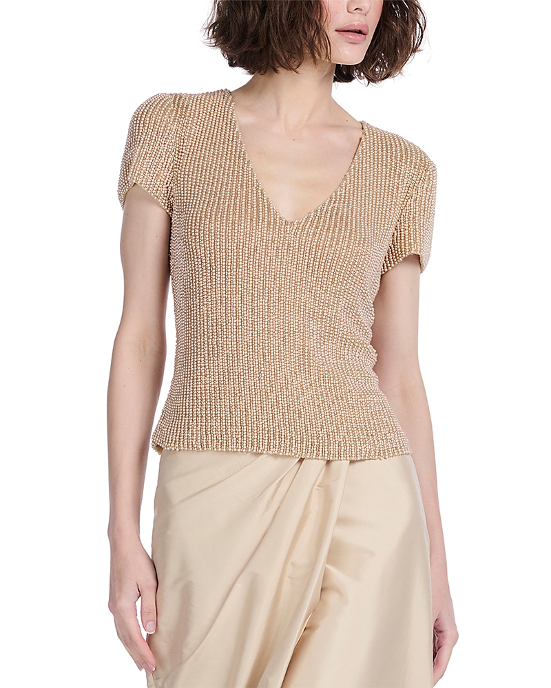 Emily Shalant Pearl V Neck Top