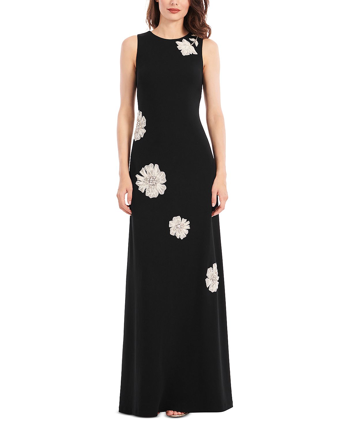 Emily Shalant Crepe Floral Gown