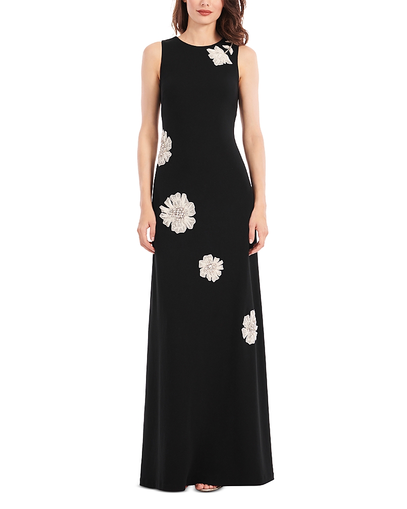 Emily Shalant Crepe Floral Gown