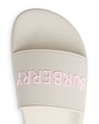 Women's Furley Beige Logo Slide Sandals 