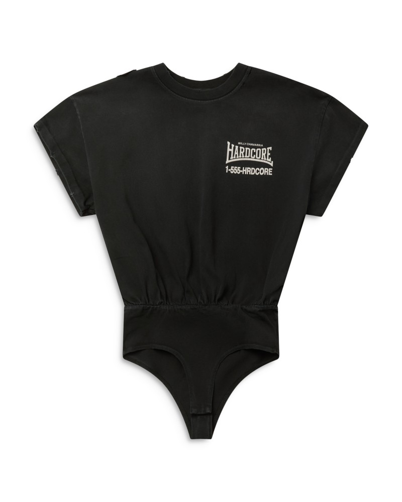 Willy Chavarria Hardcore Bodysuit in Black