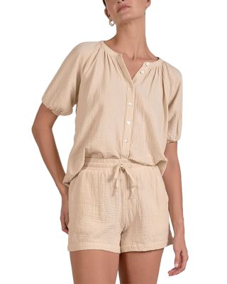 Textured Swim Cover-Up Shorts