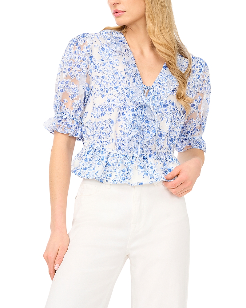 Ted Baker Clarise Ruffle Trim V Neck Blouse