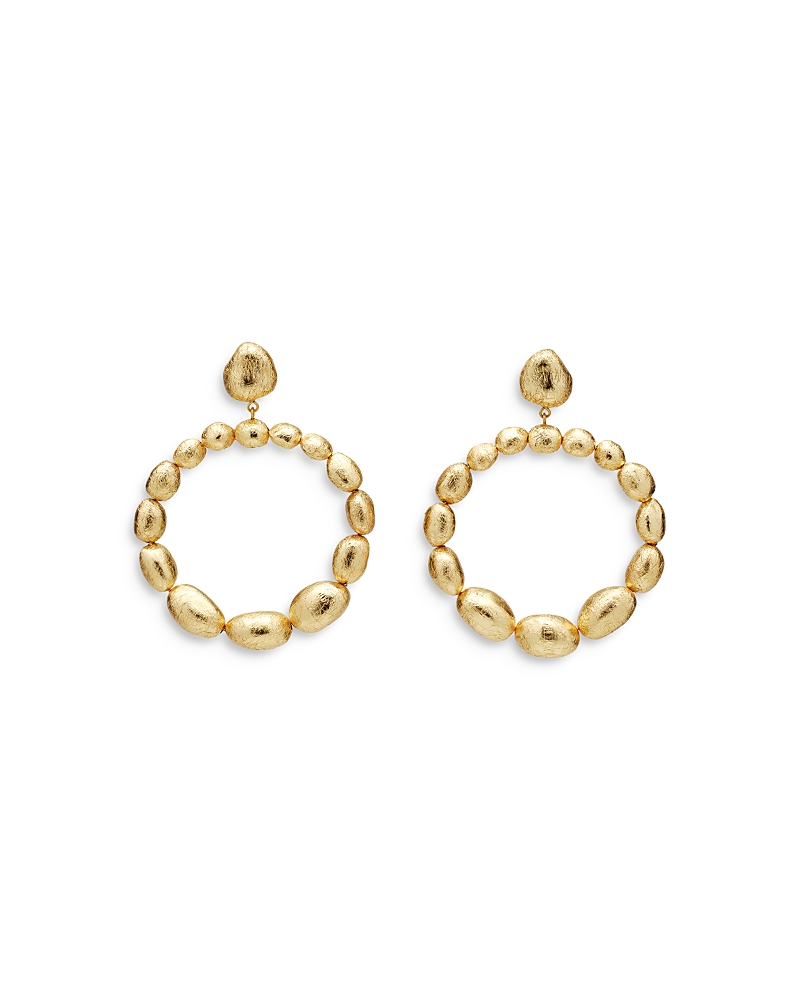 Cult Gaia Sira Gold Foiled Open Drop Earrings