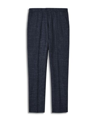 Wool, Silk & Linen Flat Front Trousers