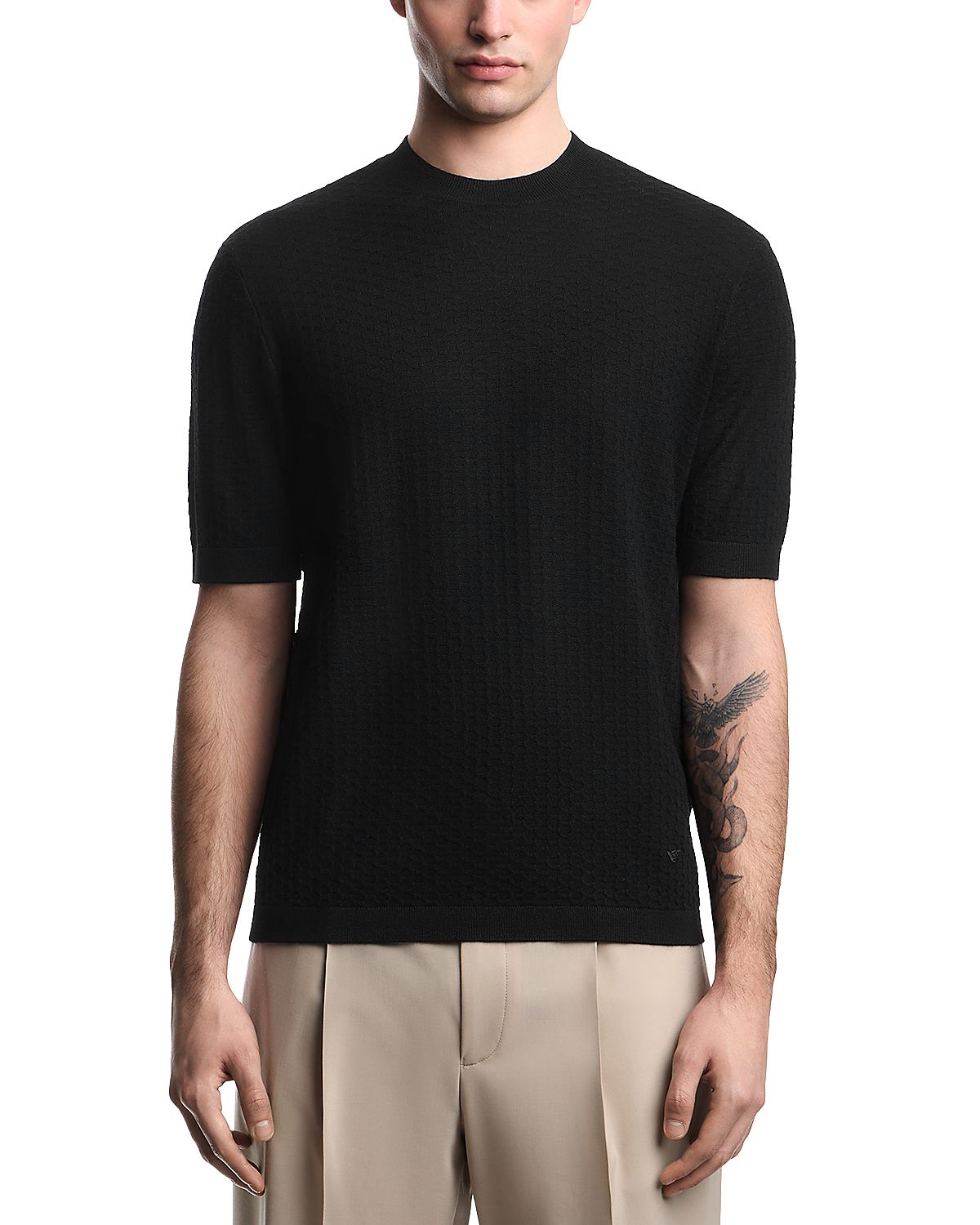 Emporio Armani Honeycomb Motif Pullover T-Shirt Sweater