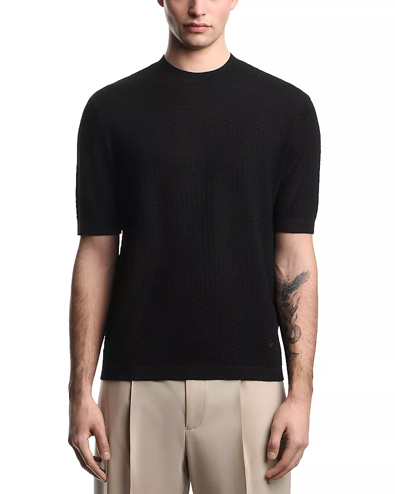 Emporio Armani Honeycomb Motif Pullover T-Shirt Sweater
