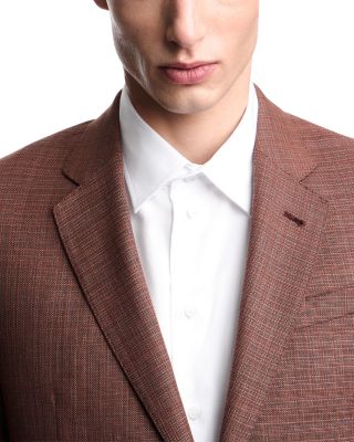 G Line Regular Fit Single Breasted Notch Lapel Jacket in Super 130s Wool