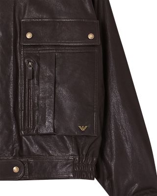Blouson Vintage Effect Leather Jacket