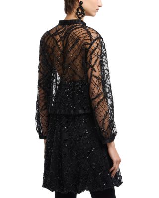 Tulle Jacket with Allover Sequin Embroidery