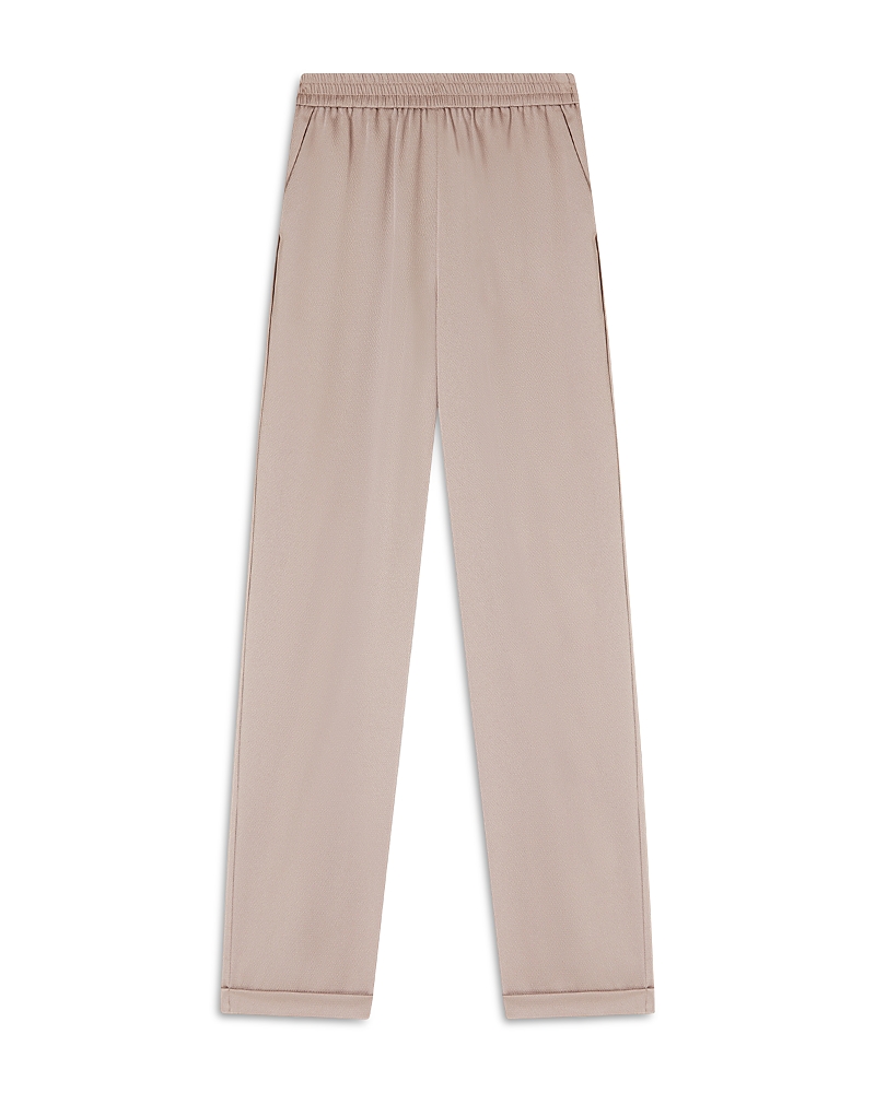 Emporio Armani Crepe Twill Elasticized Waist Straight Pants