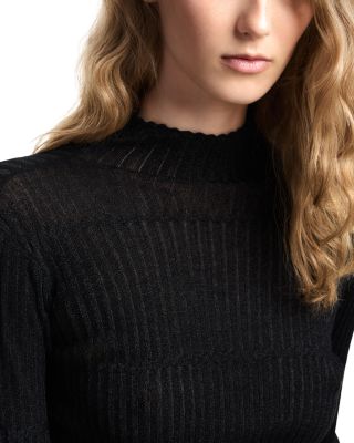 Shimmer Rib Turtleneck Sweater
