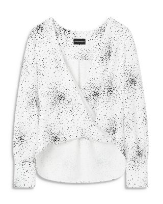 Faux Wrap Long Sleeve Top