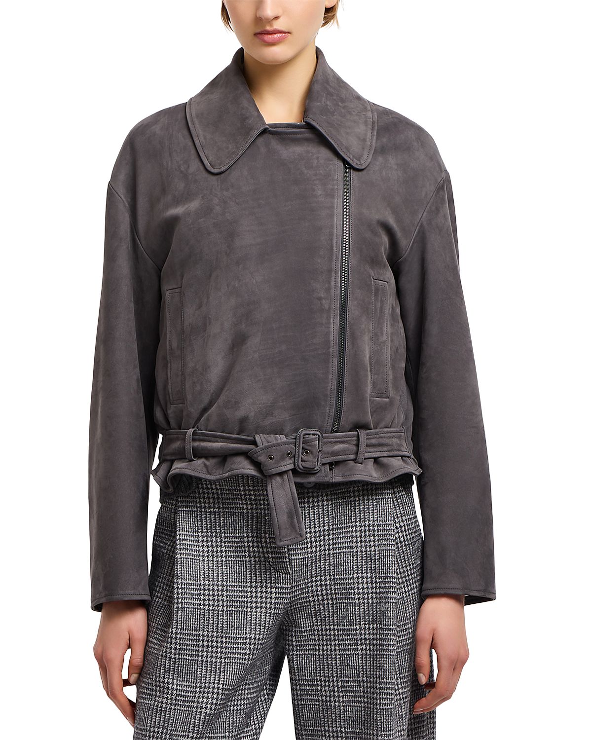 Emporio Armani Nubuck Leather Biker Jacket