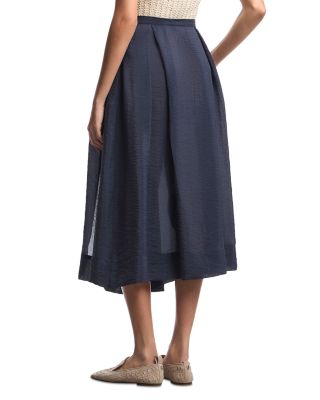 Techno Creponne Midi Skirt