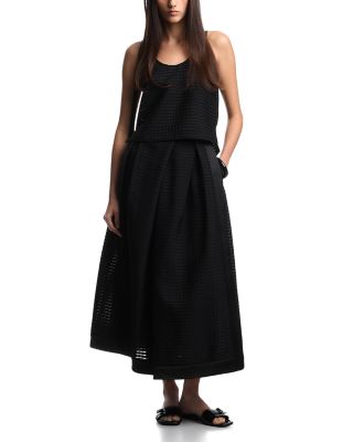 Vichy 3D Jacquard Midi Skirt