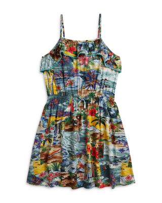 Girls' Tropical-Print A-Line Dress - Little Kid, Big Kid