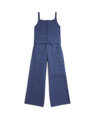 Girls' Crocheted Cotton Sweater Top & Pants Set - Big Kid