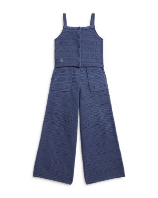 Girls' Crocheted Cotton Sweater Top & Pants Set - Little Kid