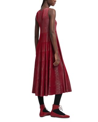 Bicolor Rib Midi Dress
