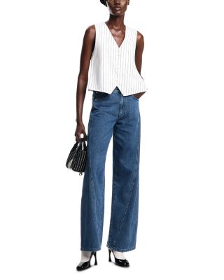 Mid Rise Relaxed Jeans in Blue Denim