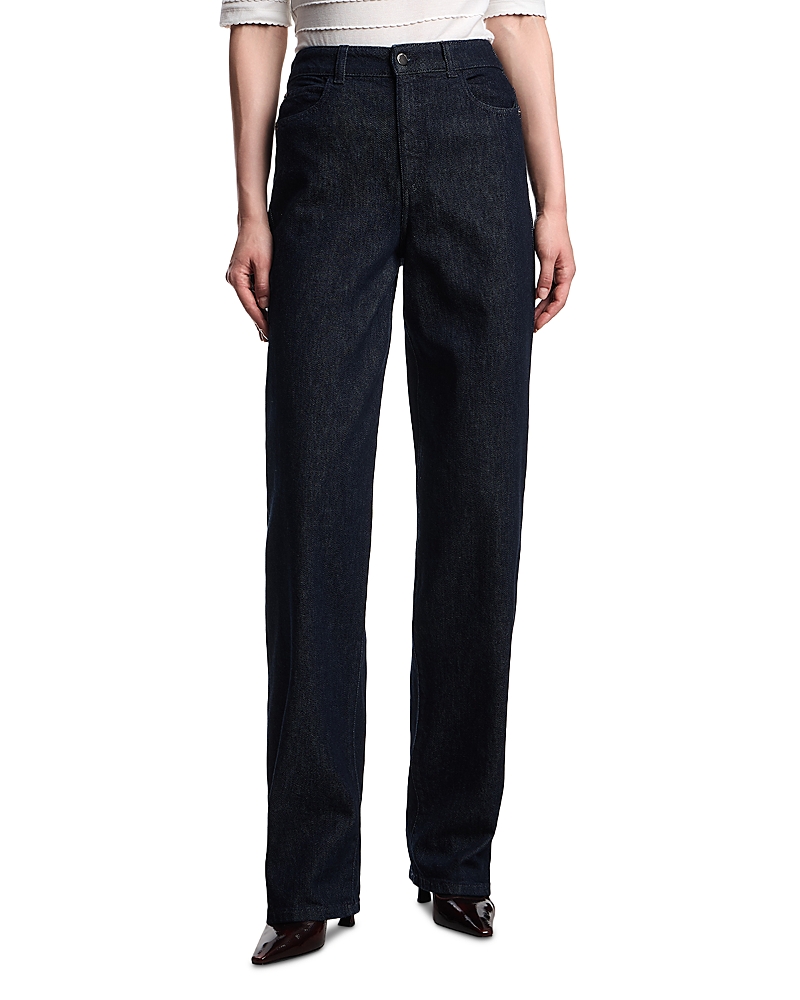 Emporio Armani High Rise Straight Jeans in Dark Denim