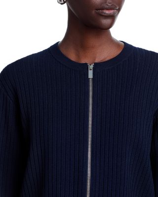 Pointelle Bomber Sweater