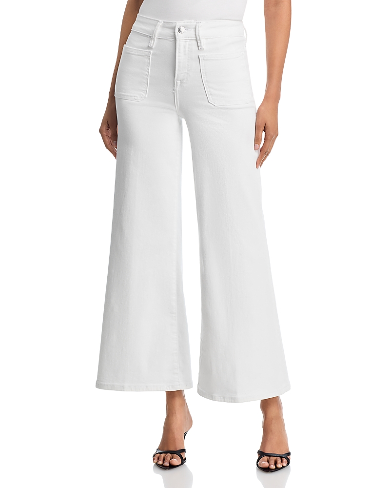 Good American Good Petite High Rise Palazzo Jeans in White