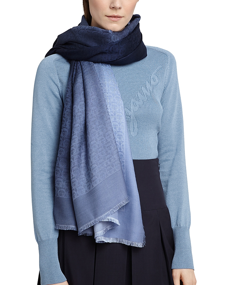 Ferragamo Gancini Jacquard Wool & Silk Scarf