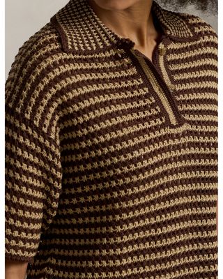 Striped Knit Polo Shirt