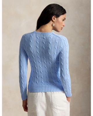 Cable Knit Cotton Crewneck Sweater