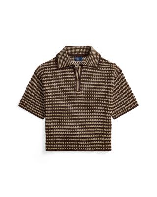 Striped Knit Polo Shirt