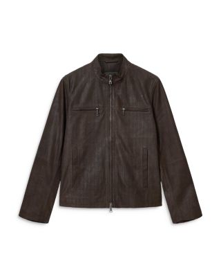 Damien Plated Leather Cafe Racer Jacket