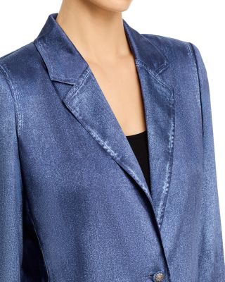 Veronica Denim Print Satin Jacket
