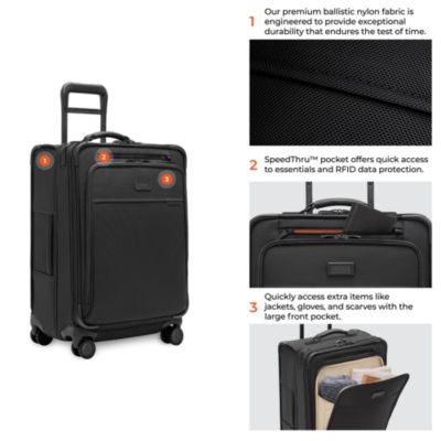 Compact 24" Checked Expandable Spinner Suitcase