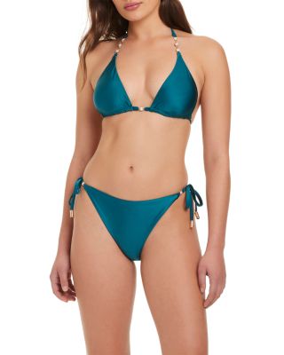 Faux Pearl Tie Side Bikini Bottom