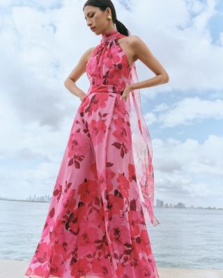 Floral Halter Neck Maxi Dress - Exclusive